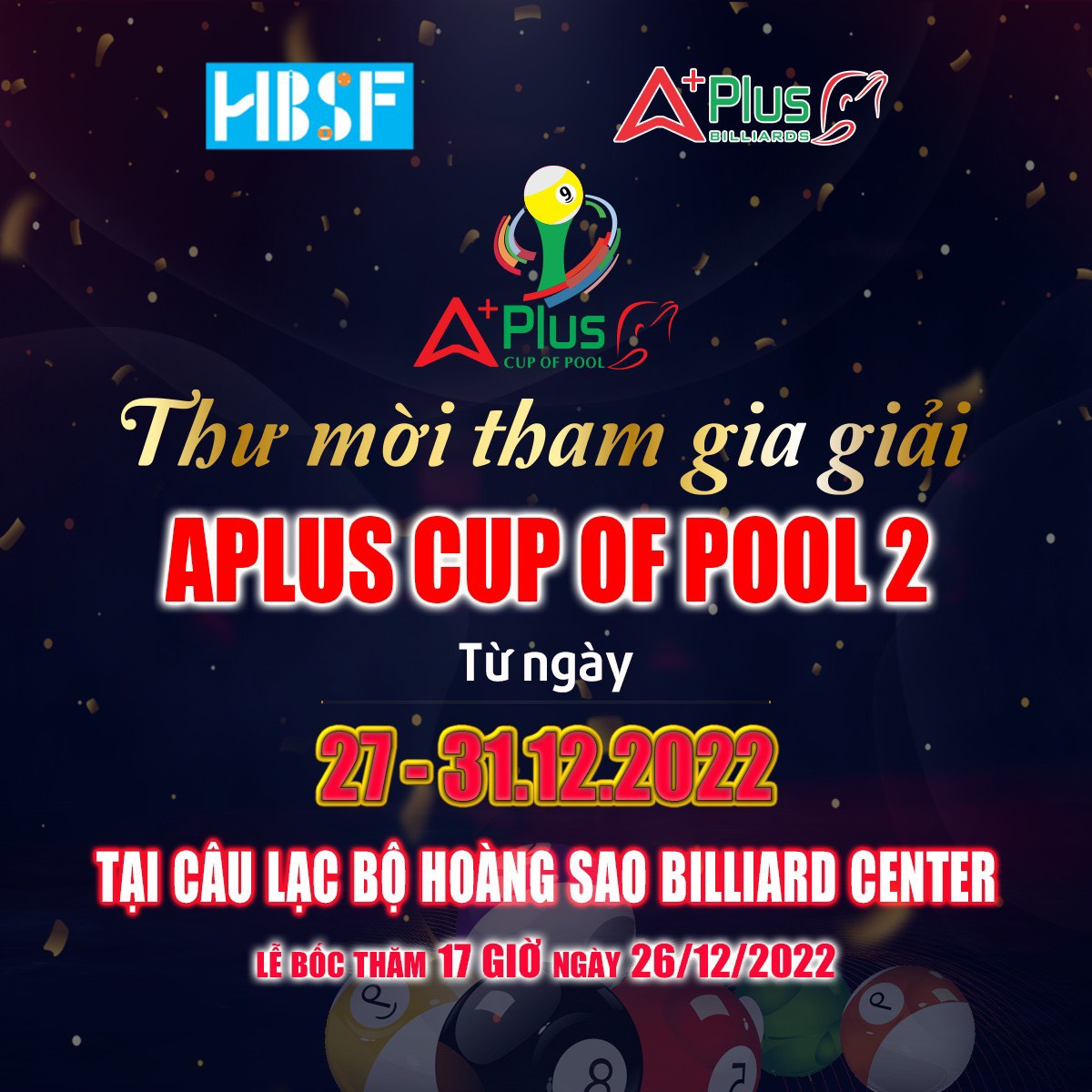 Aplus Cup of Pool 2 : Danh sách đầy đủ các VĐV đăng ký giải đấu